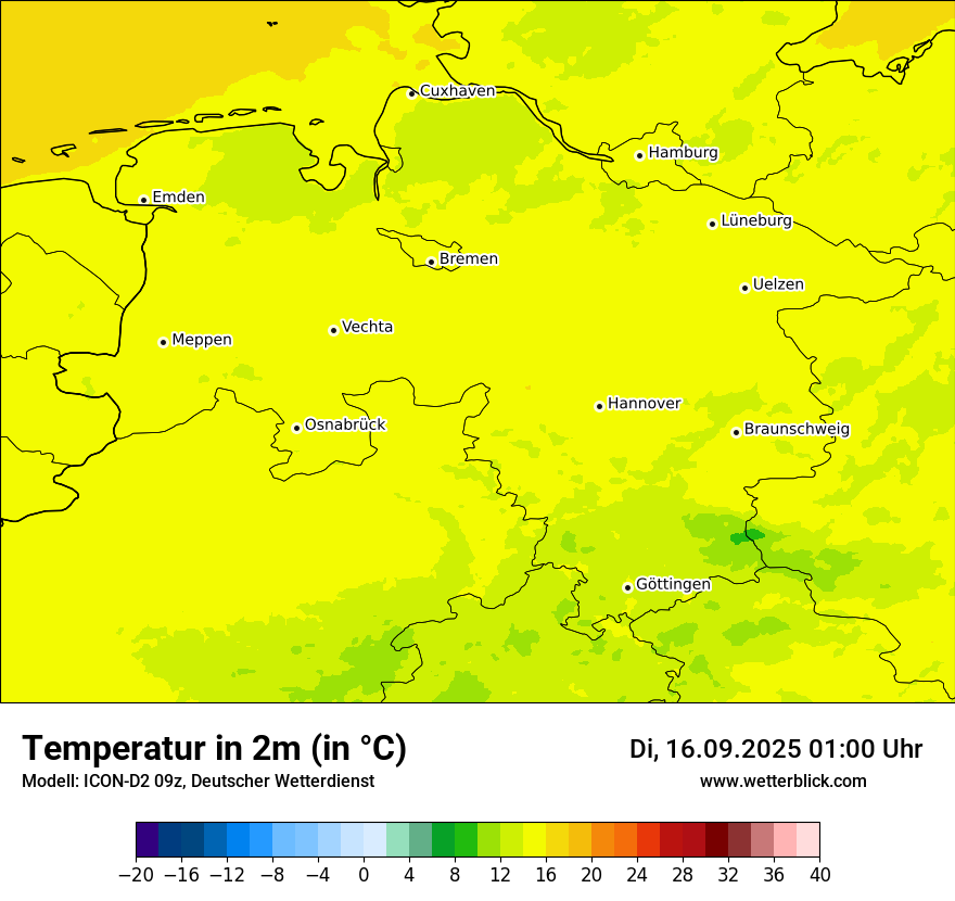 Modellkarten Temperatur