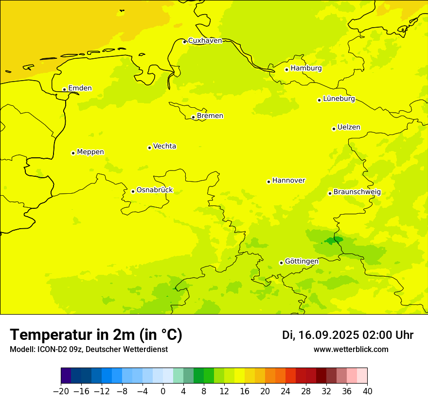 Modellkarten Temperatur