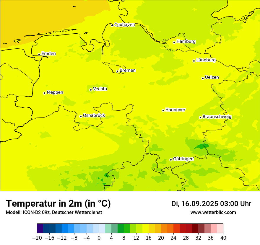Modellkarten Temperatur