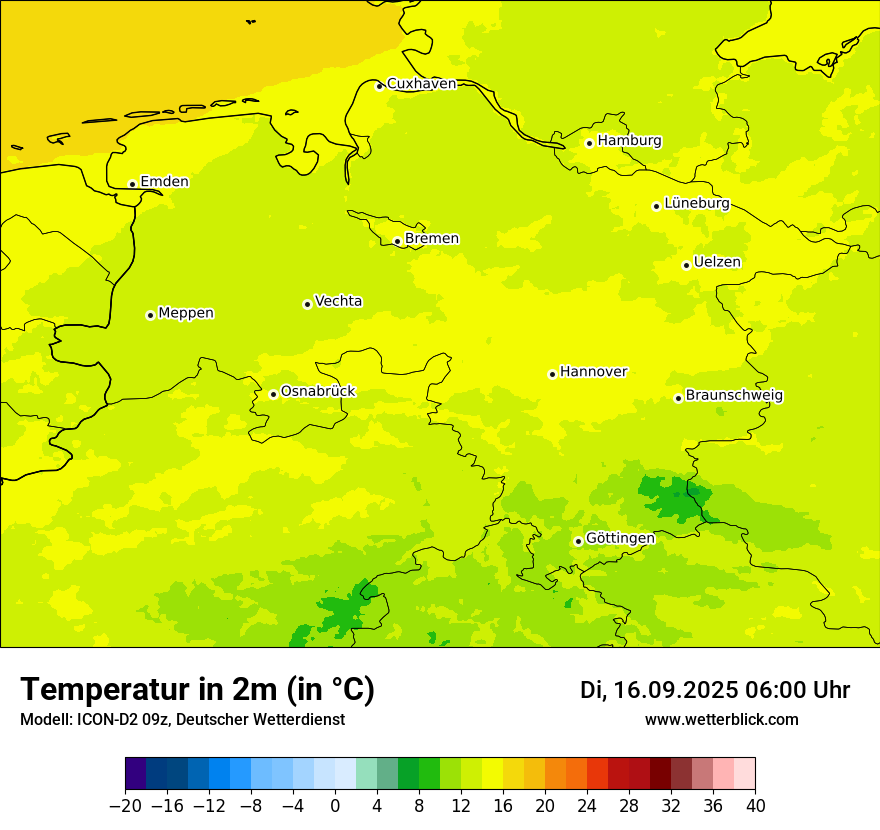 Modellkarten Temperatur