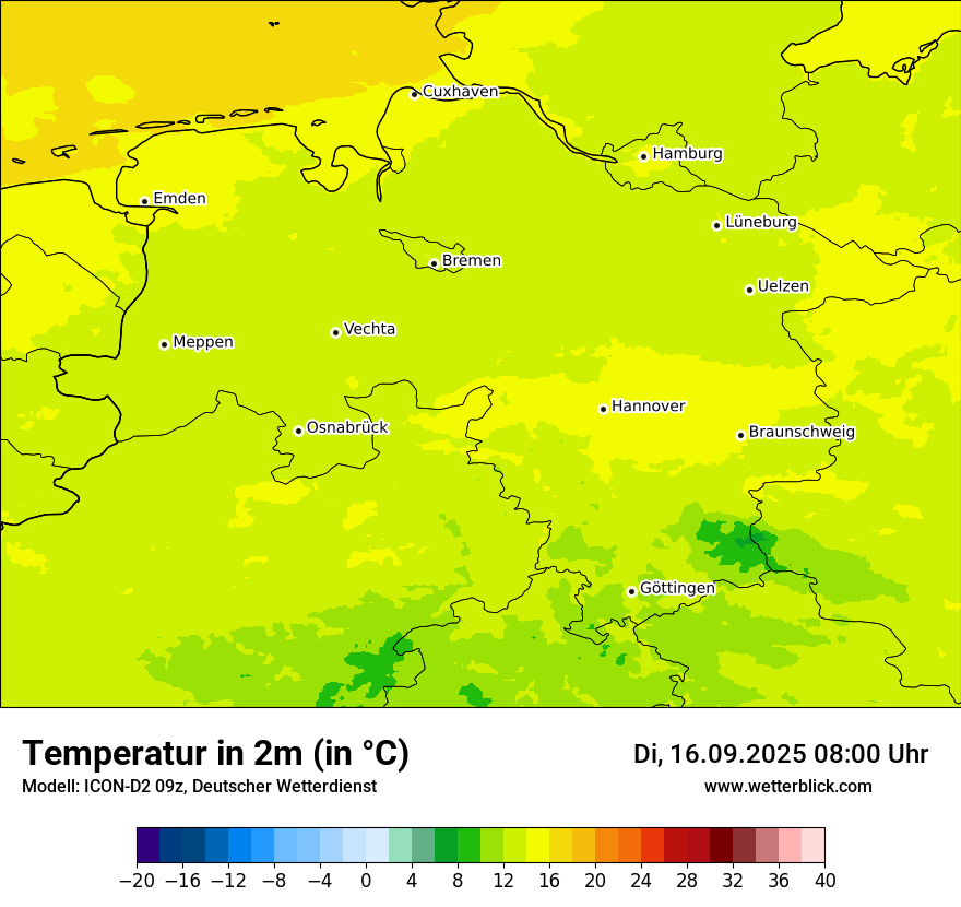 Modellkarten Temperatur