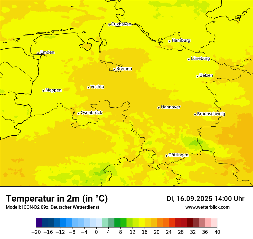 Modellkarten Temperatur