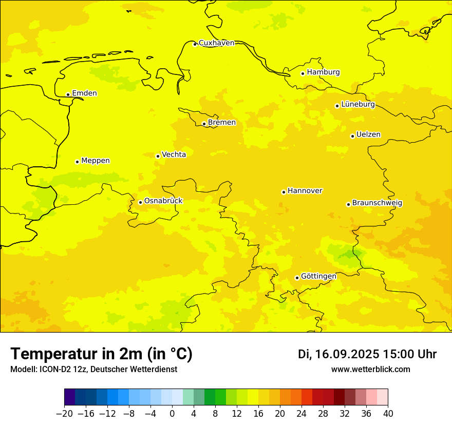 Modellkarten Temperatur