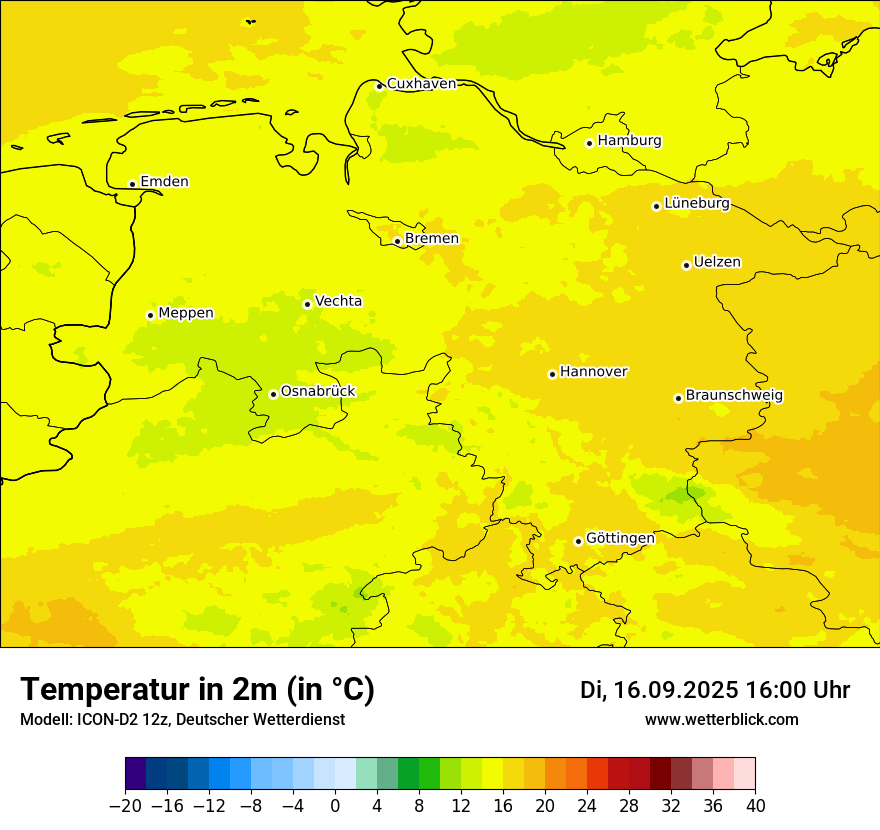 Modellkarten Temperatur
