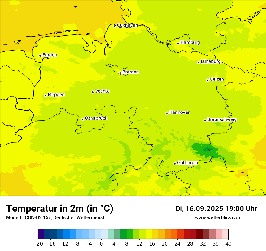 Modellkarten Temperatur