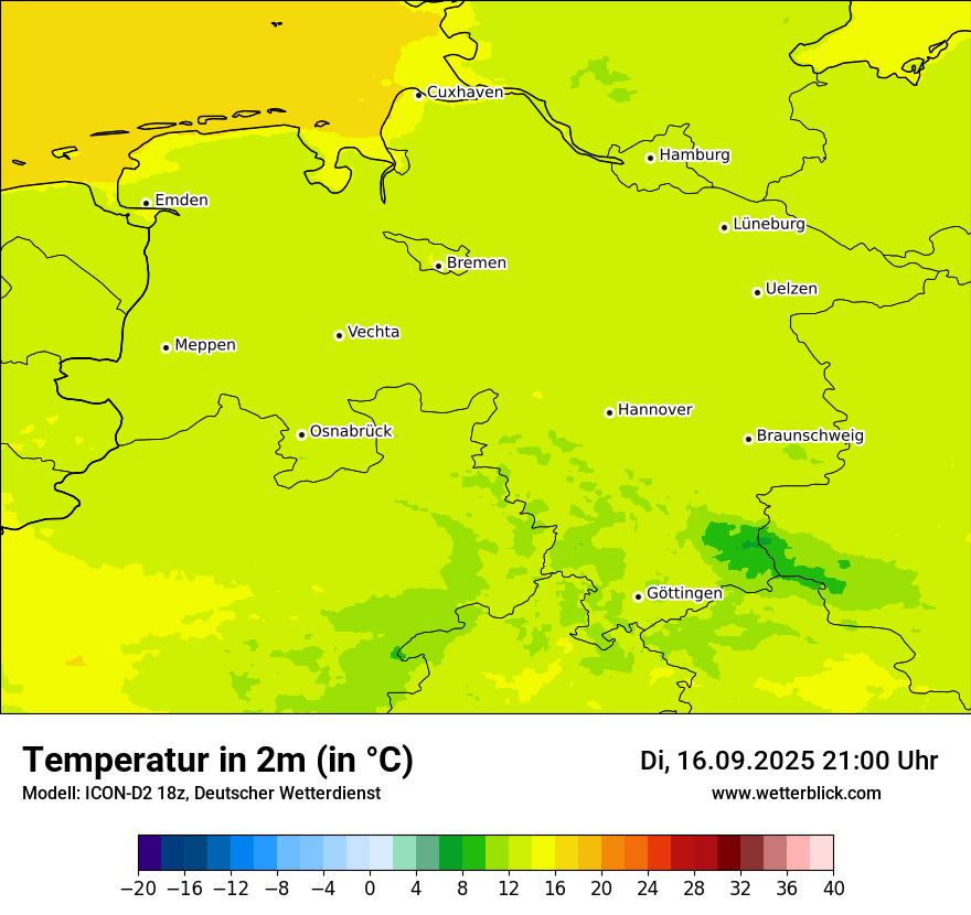 Modellkarten Temperatur