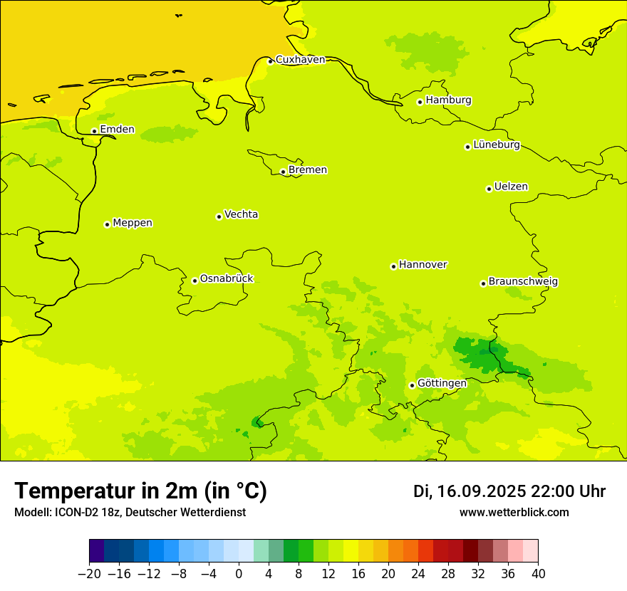 Modellkarten Temperatur