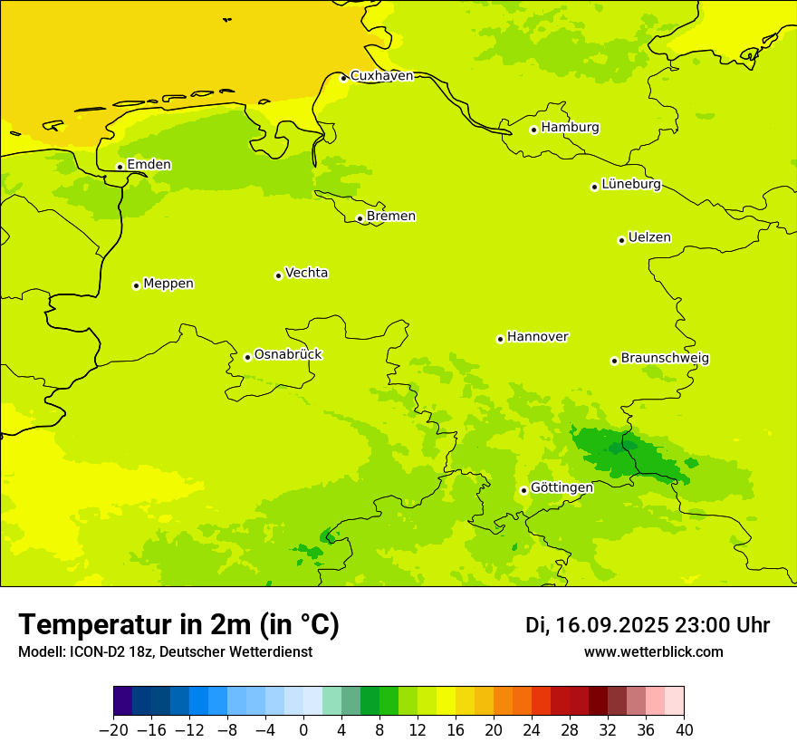 Modellkarten Temperatur