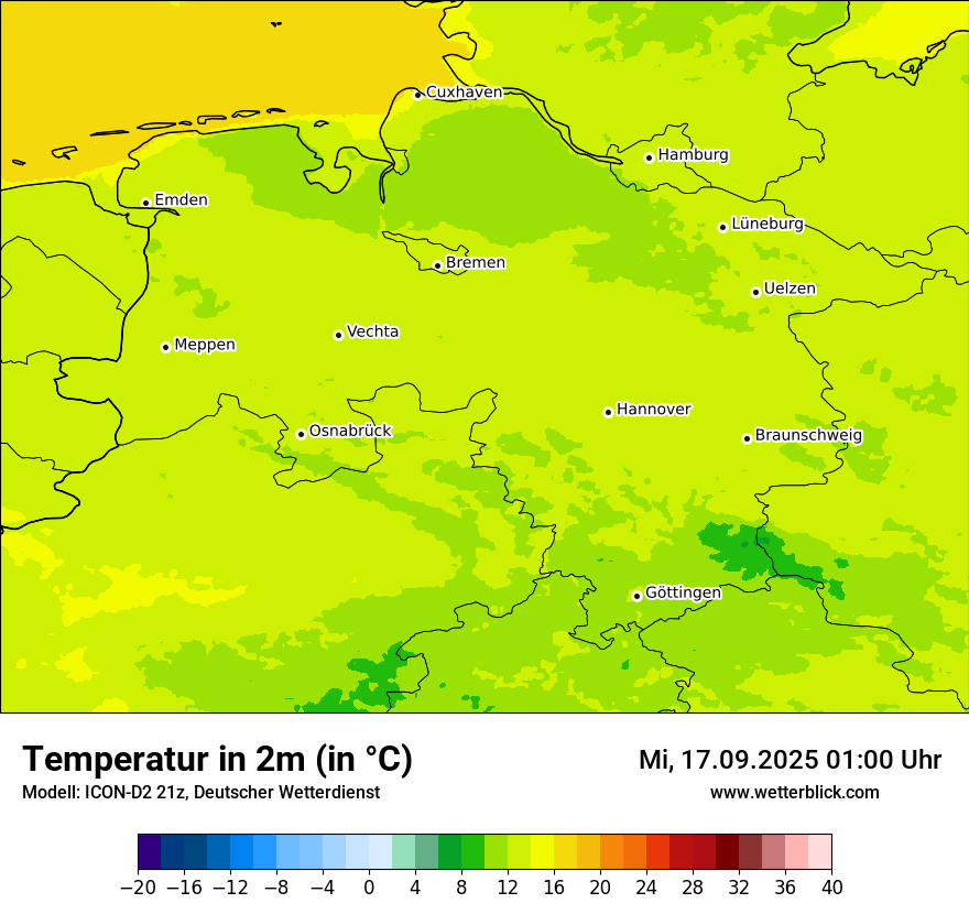 Modellkarten Temperatur