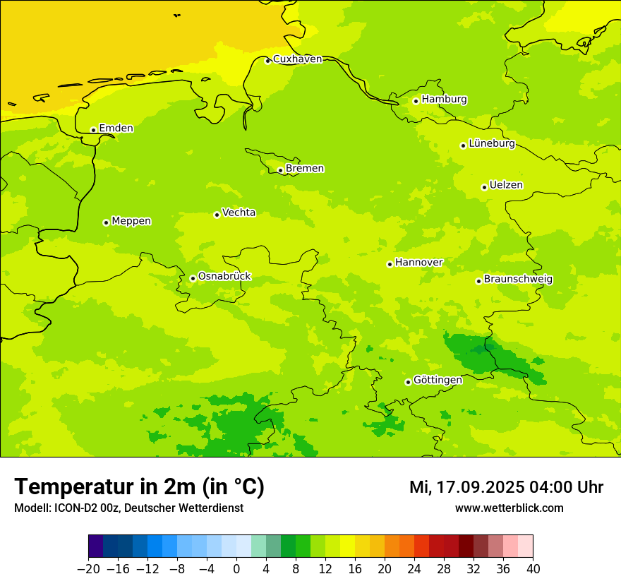 Modellkarten Temperatur