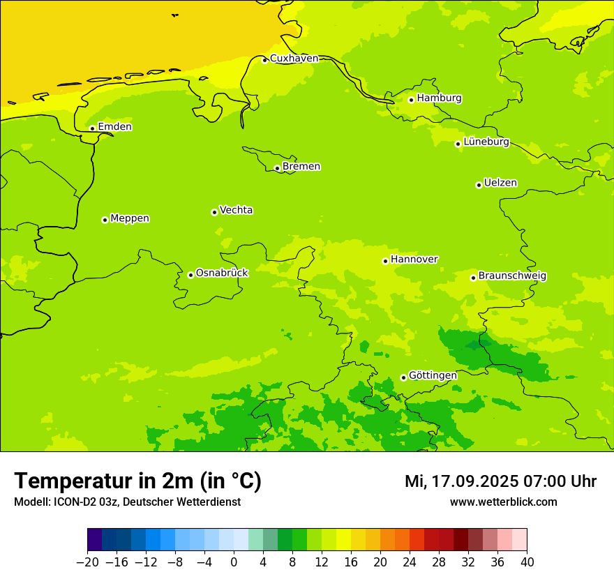 Modellkarten Temperatur
