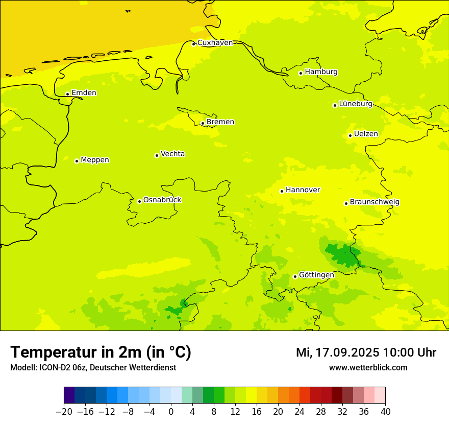 Modellkarten Temperatur