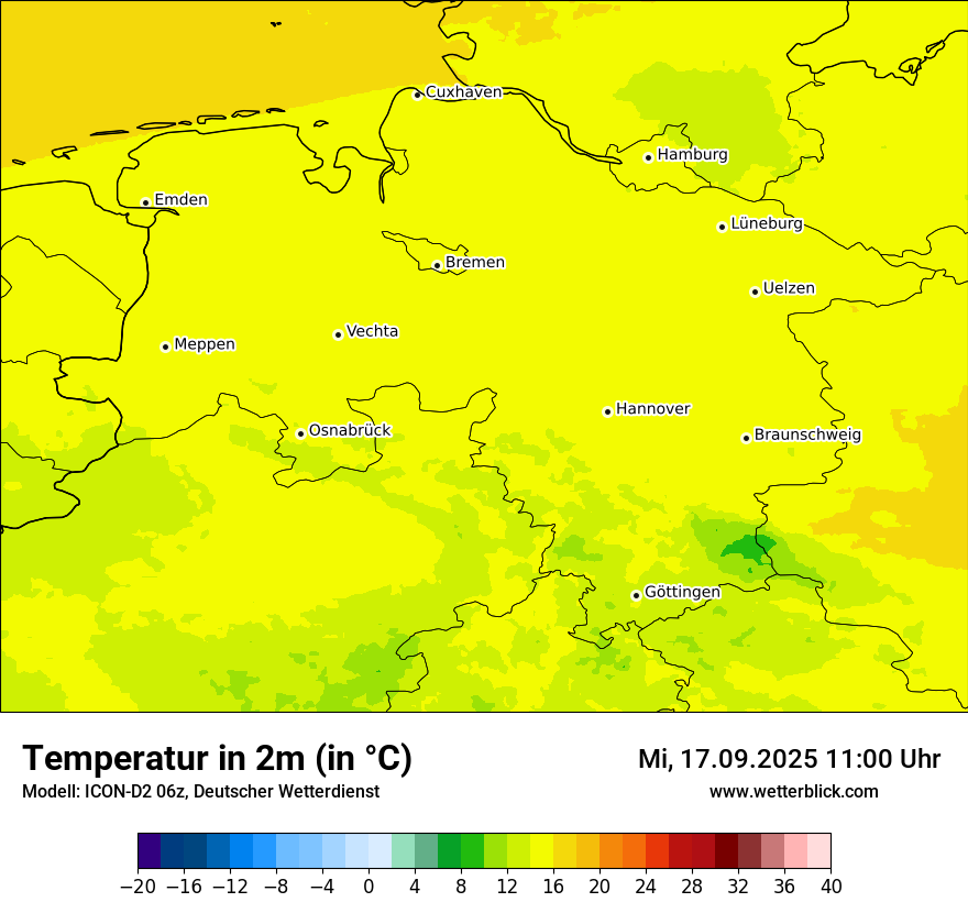 Modellkarten Temperatur