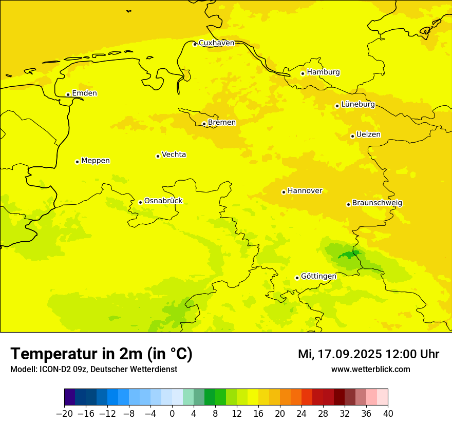 Modellkarten Temperatur