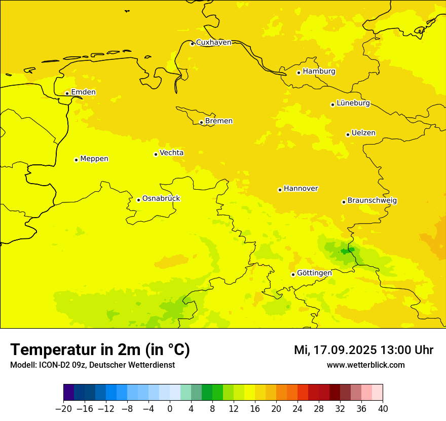 Modellkarten Temperatur