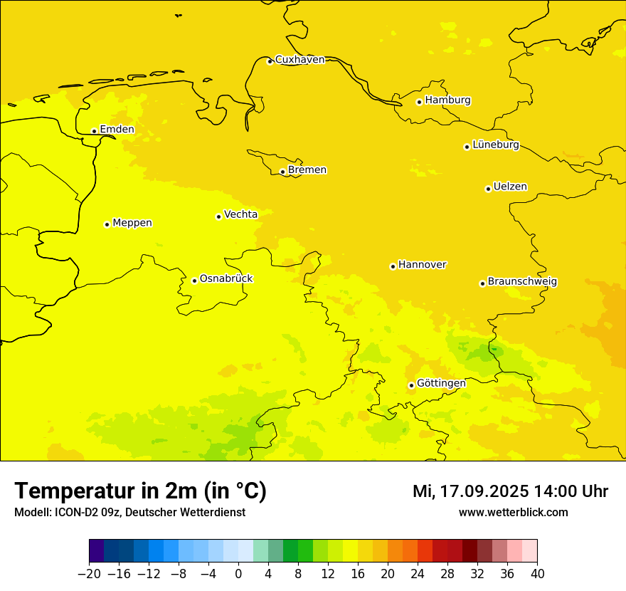 Modellkarten Temperatur