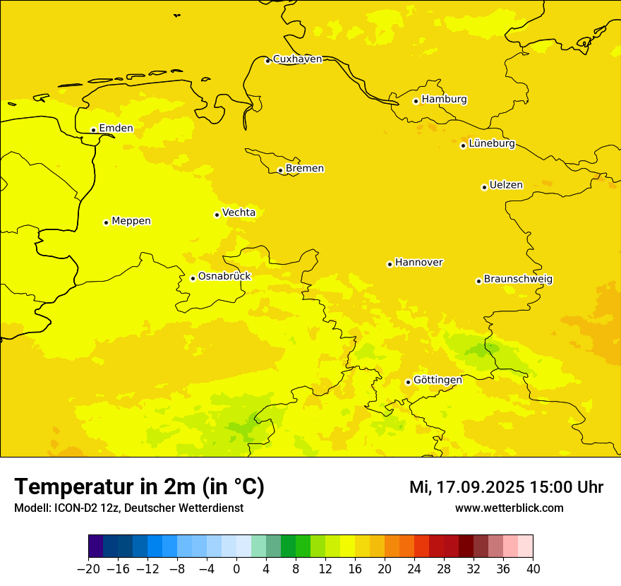 Modellkarten Temperatur