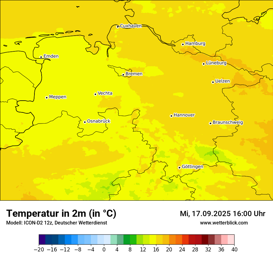 Modellkarten Temperatur