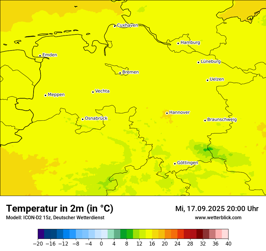 Modellkarten Temperatur