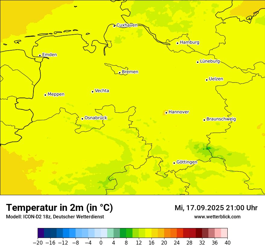 Modellkarten Temperatur