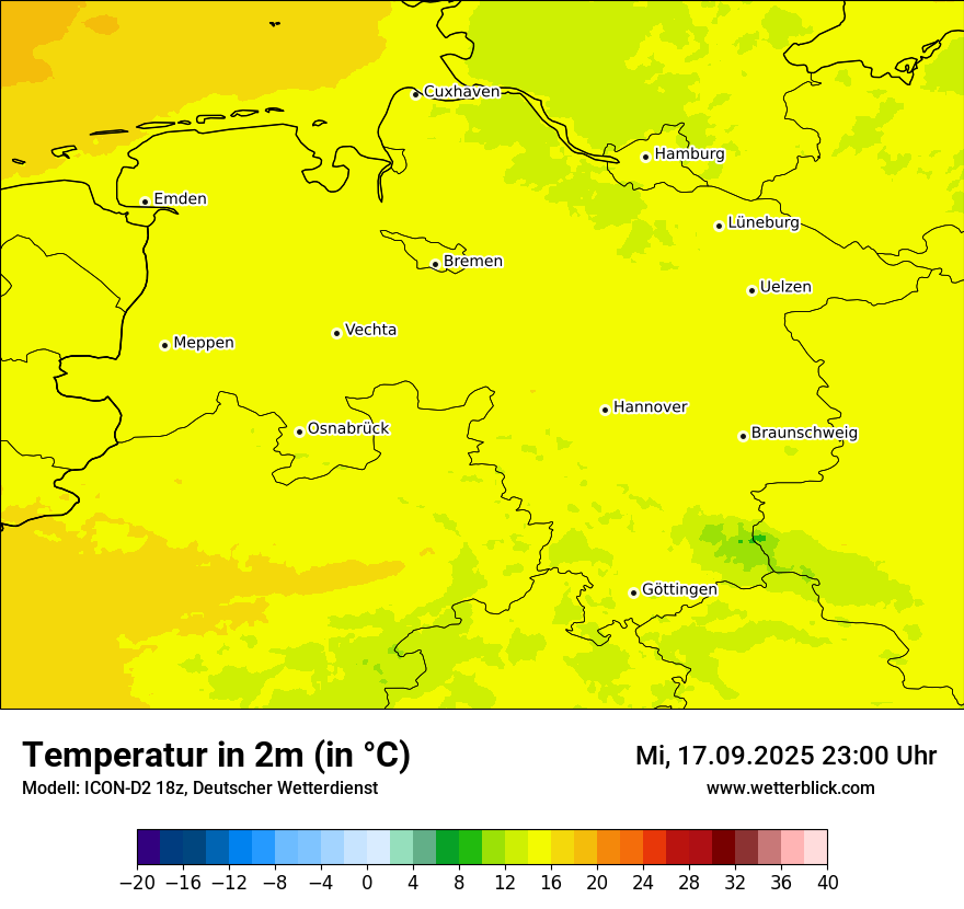 Modellkarten Temperatur