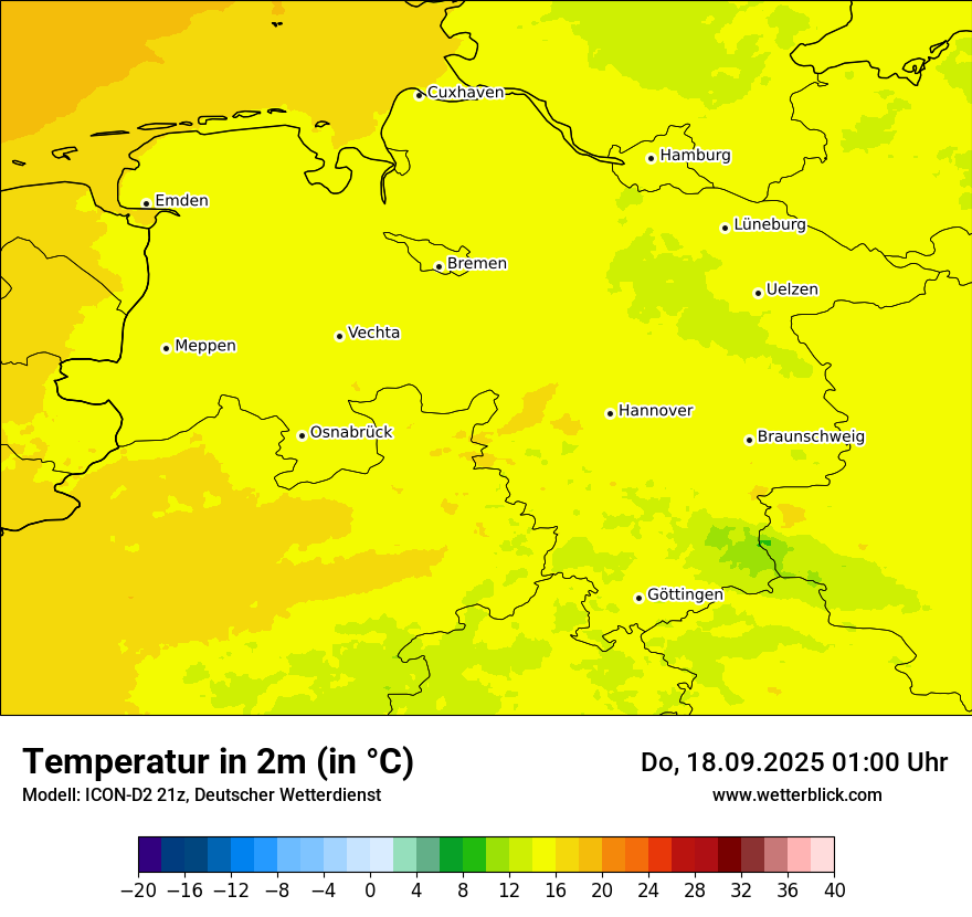 Modellkarten Temperatur
