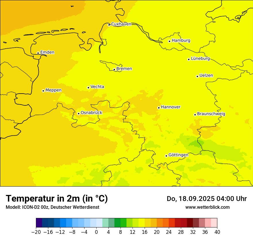 Modellkarten Temperatur