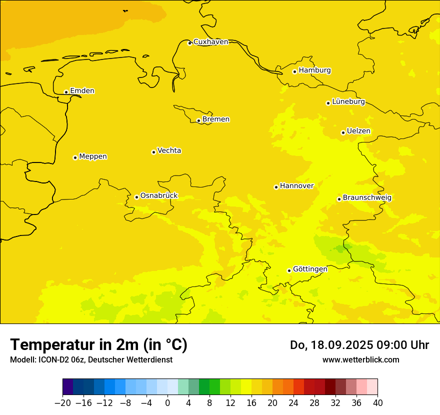 Modellkarten Temperatur