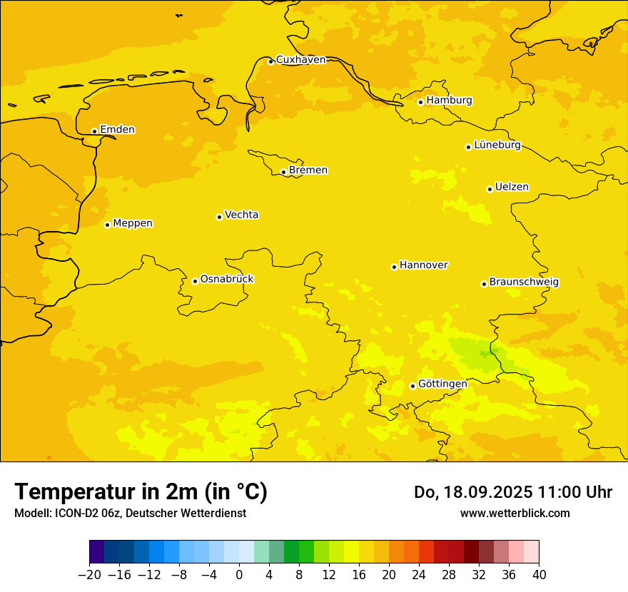 Modellkarten Temperatur