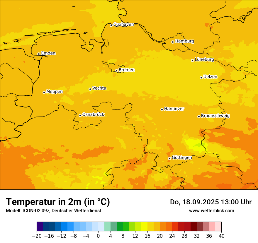 Modellkarten Temperatur