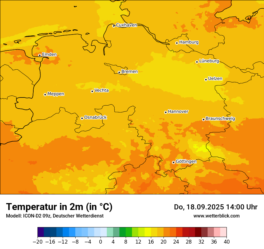 Modellkarten Temperatur