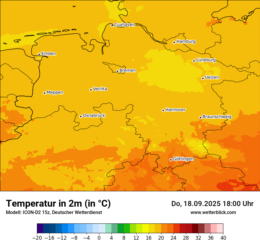 Modellkarten Temperatur