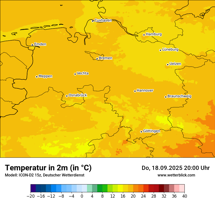 Modellkarten Temperatur