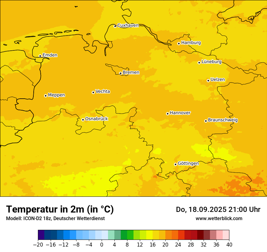 Modellkarten Temperatur