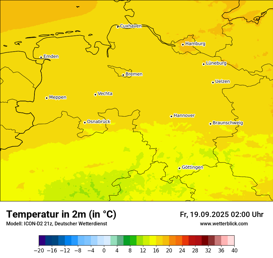 Modellkarten Temperatur
