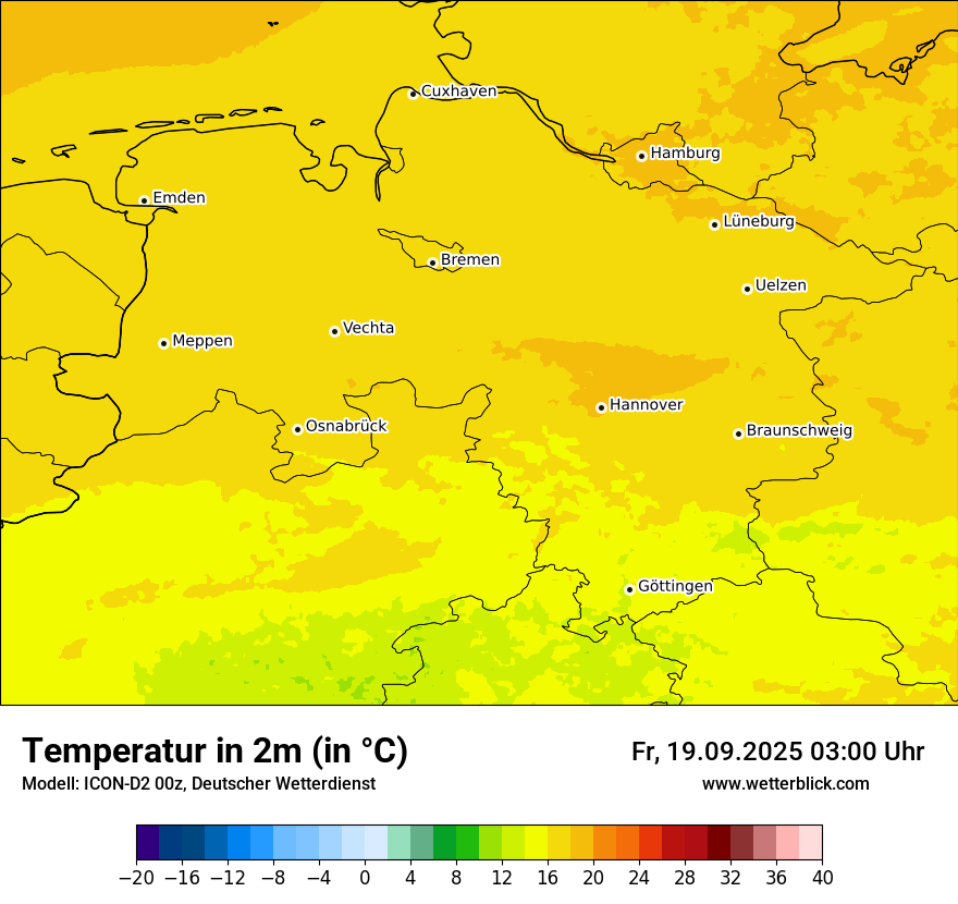 Modellkarten Temperatur