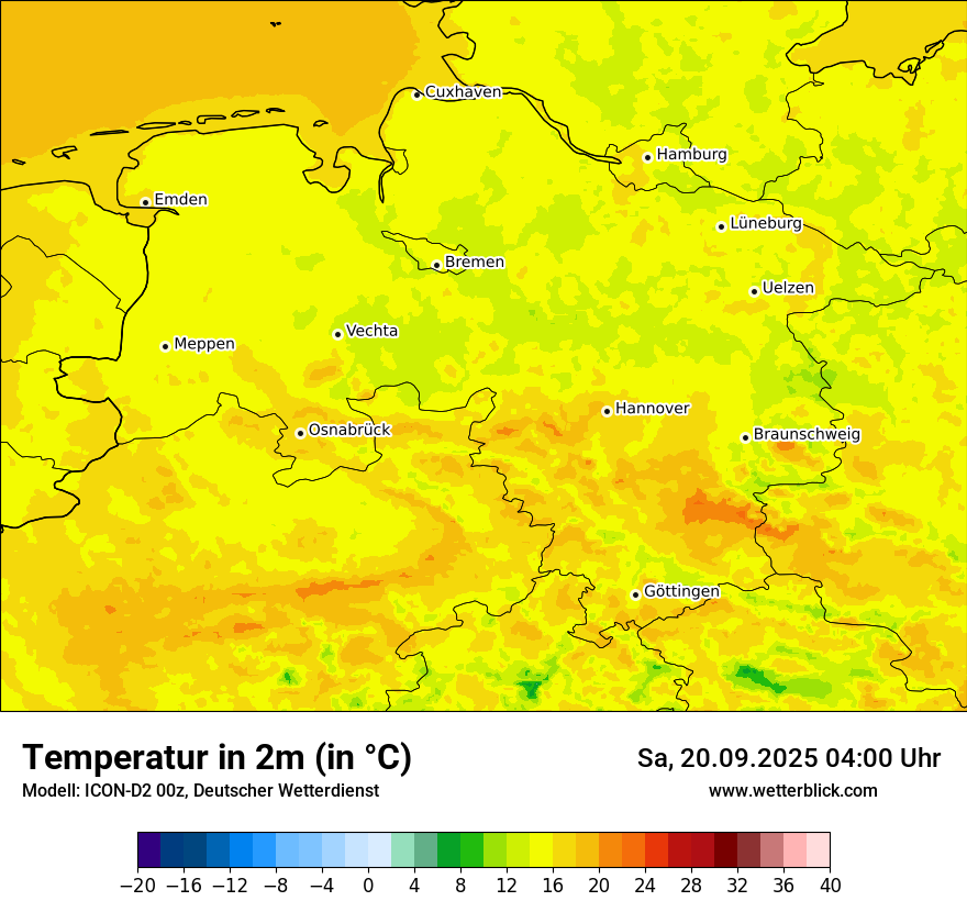 Modellkarten Temperatur