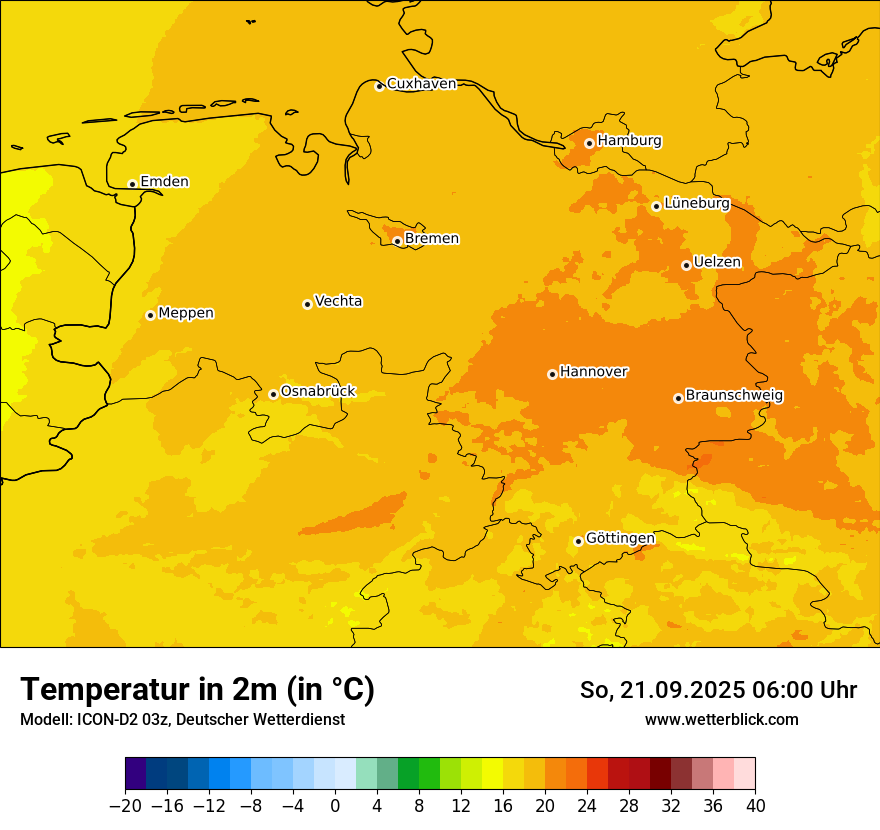 Modellkarten Temperatur