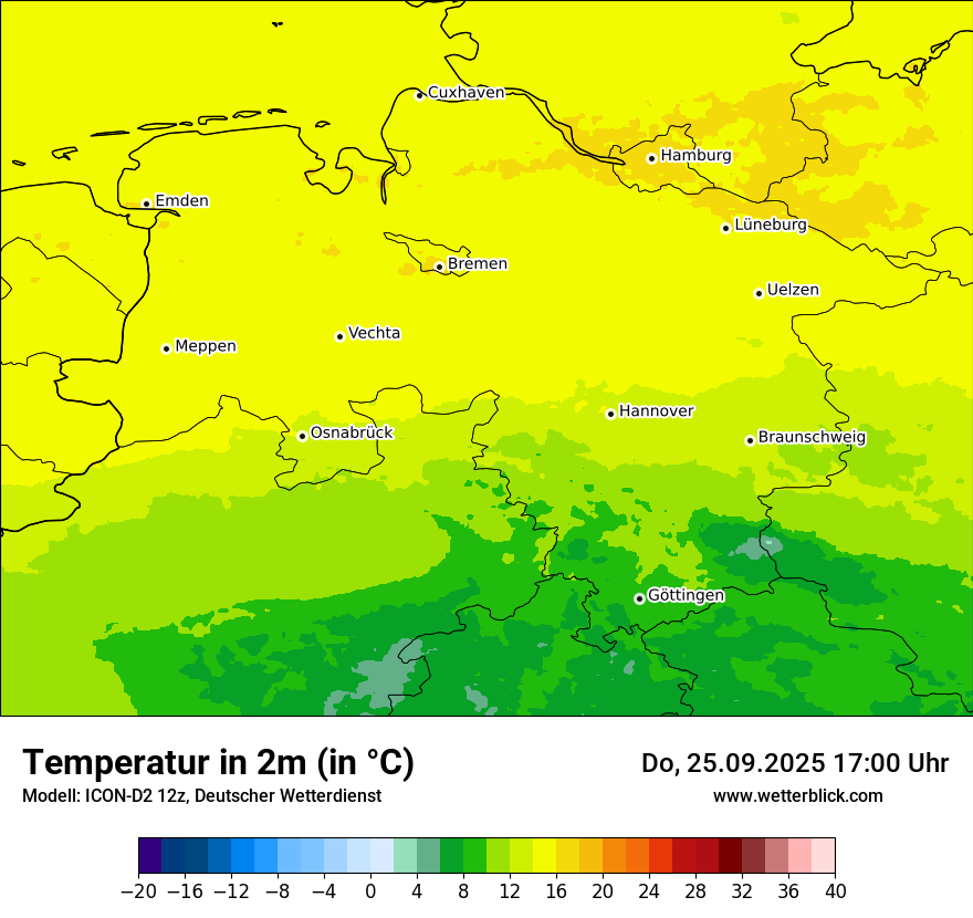 Modellkarten Temperatur