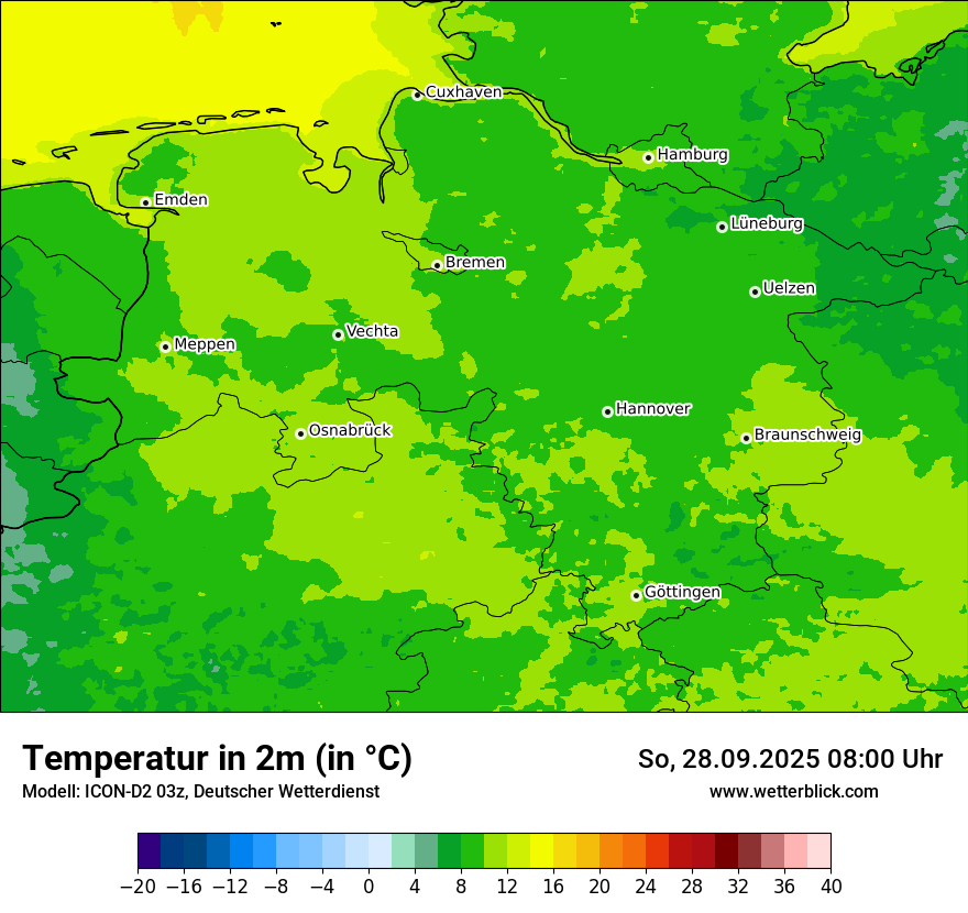 Modellkarten Temperatur
