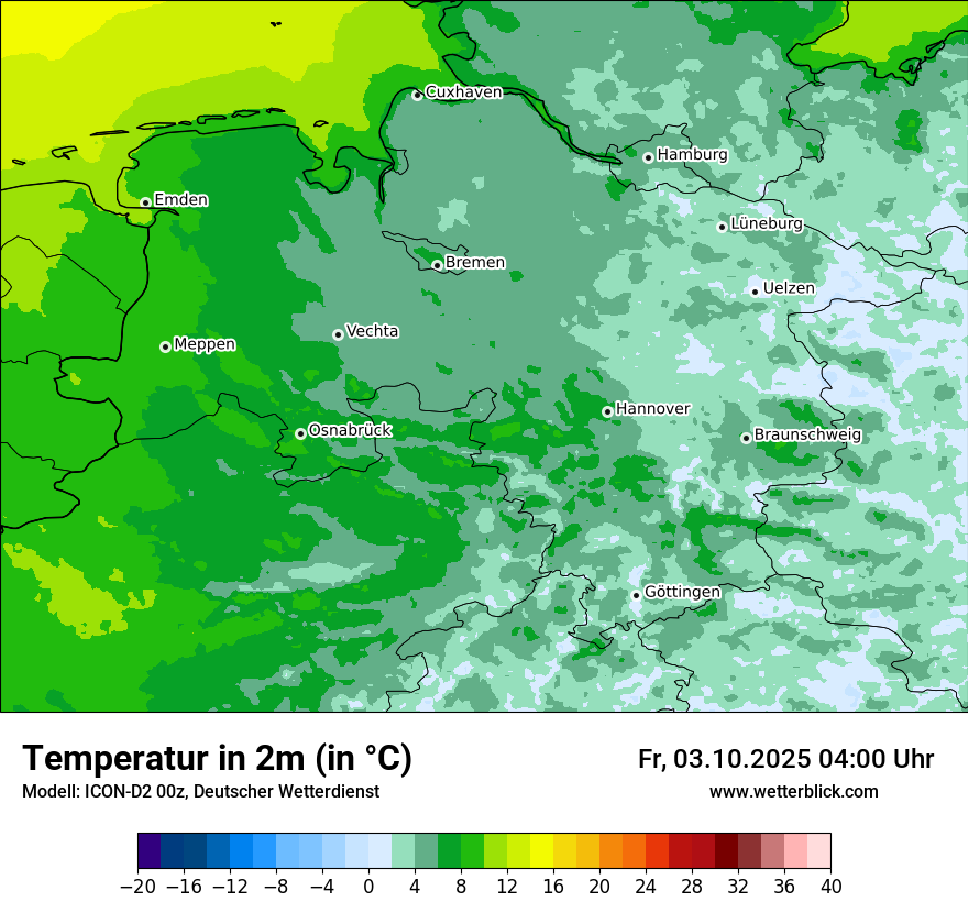 Modellkarten Temperatur
