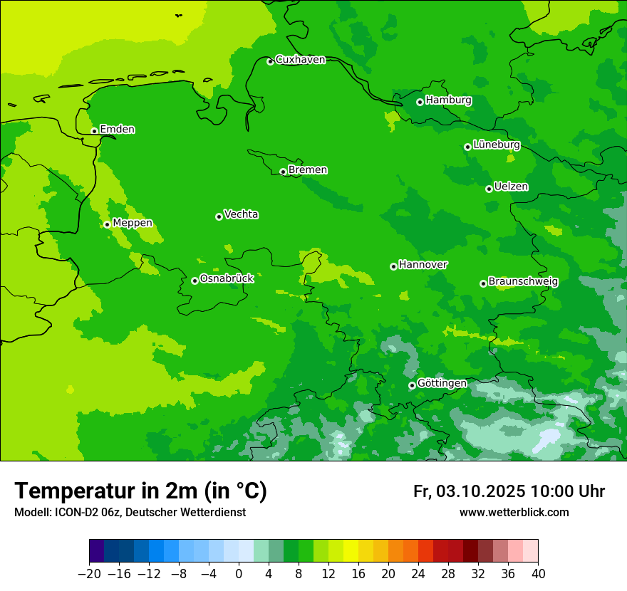 Modellkarten Temperatur