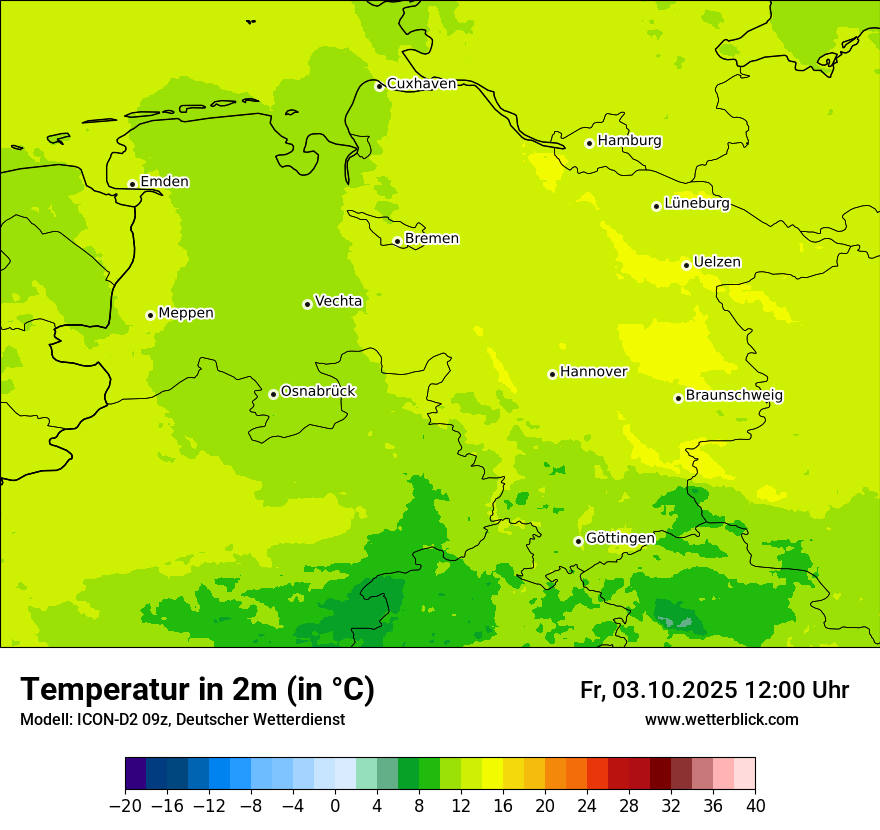 Modellkarten Temperatur
