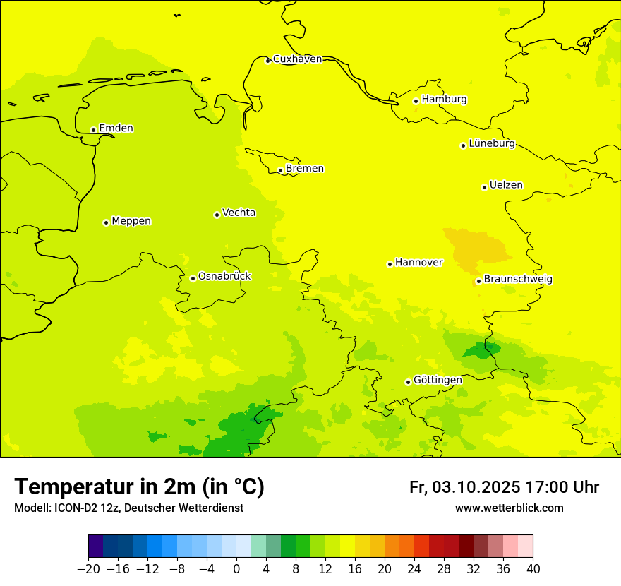 Modellkarten Temperatur