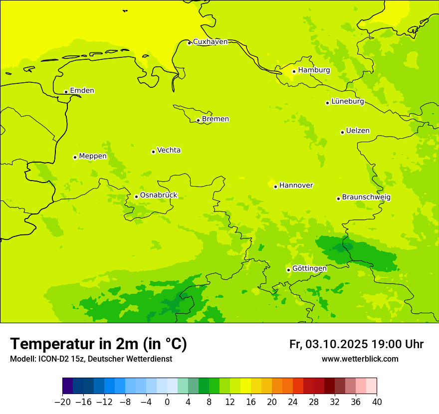 Modellkarten Temperatur