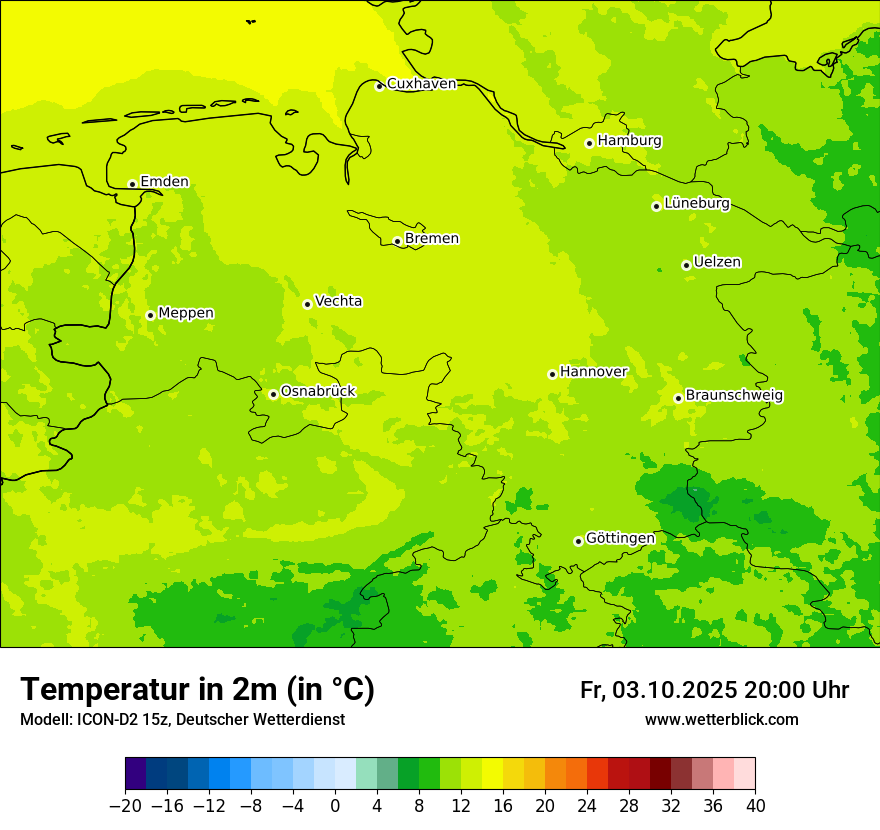 Modellkarten Temperatur