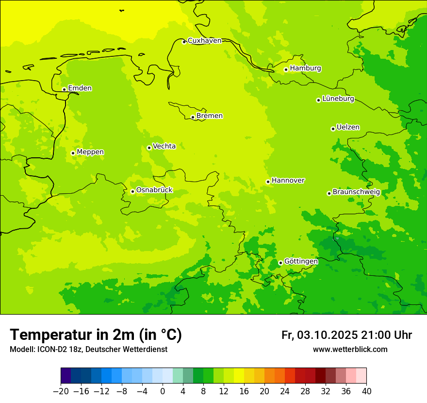 Modellkarten Temperatur
