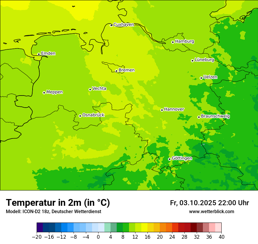 Modellkarten Temperatur