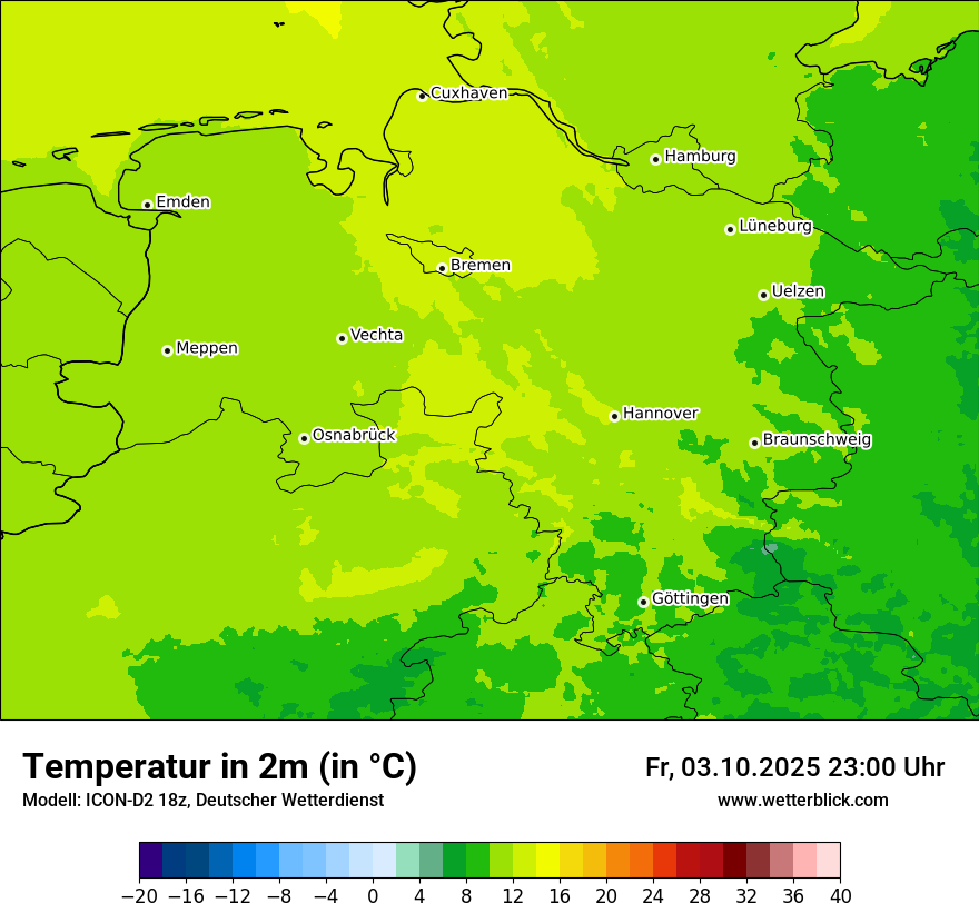 Modellkarten Temperatur
