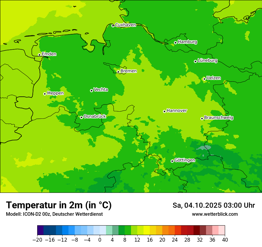 Modellkarten Temperatur